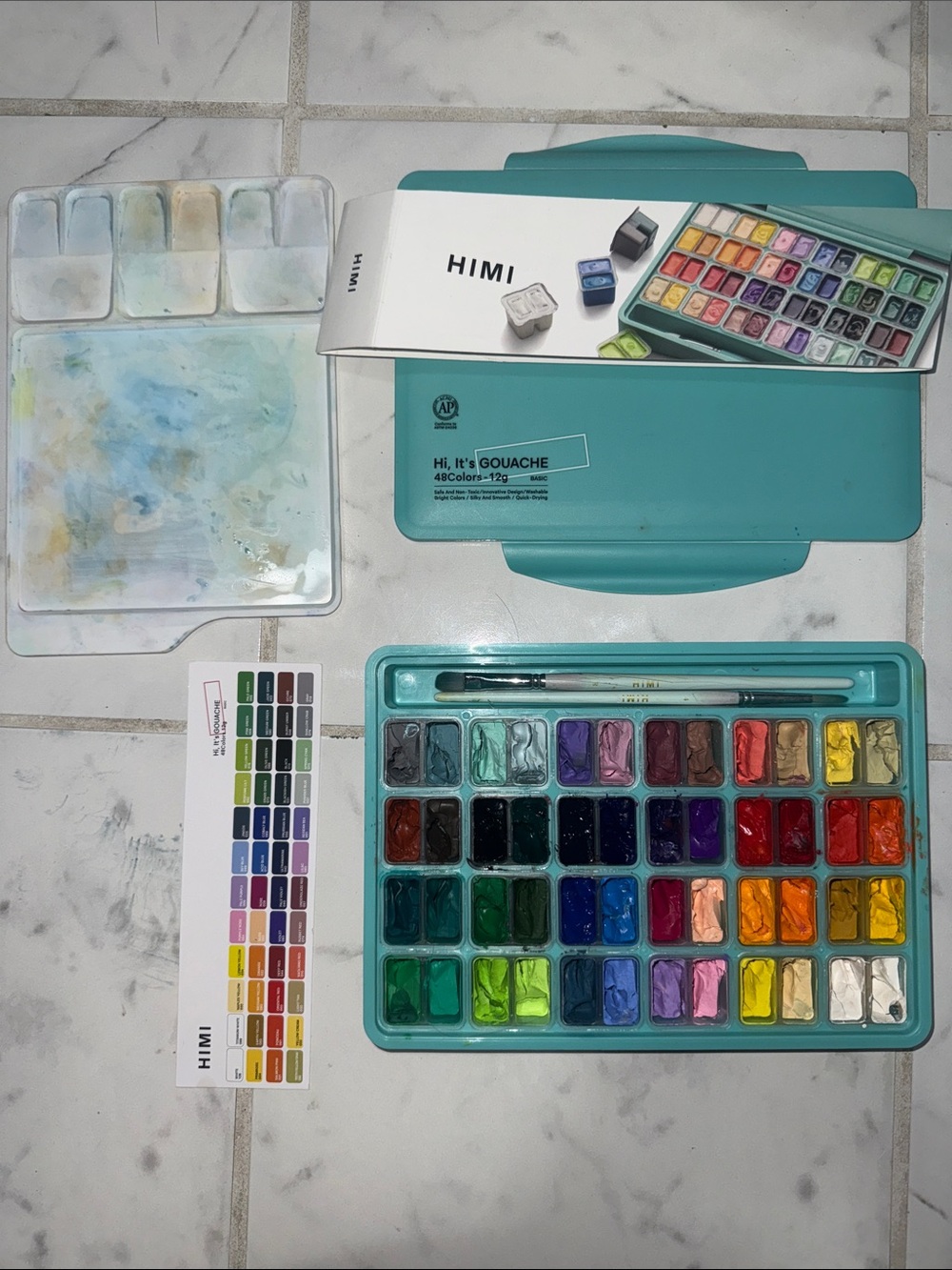[Used] HIMI 48-Color Gouache Paint Set
